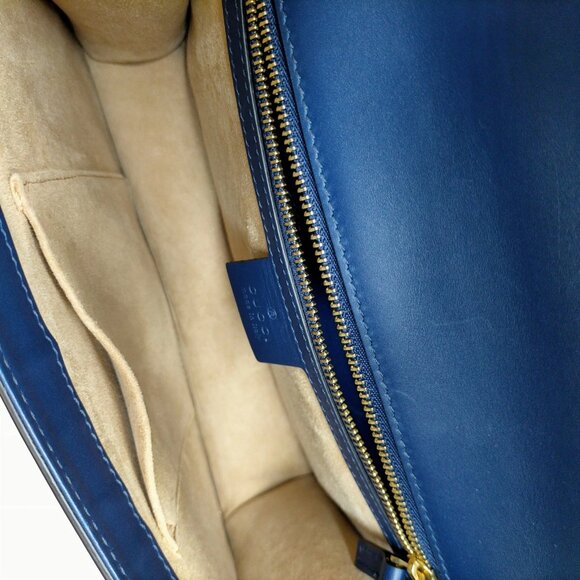 Gucci Sherry Line Navy Blue Leather Shoulder Bag mon-707-091325 - Picture 13 of 16